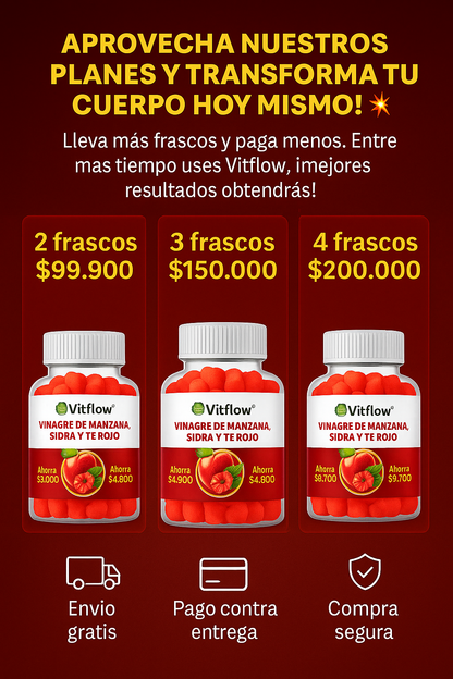 VitFlow™ - Gomitas de vinagre de Manzana.