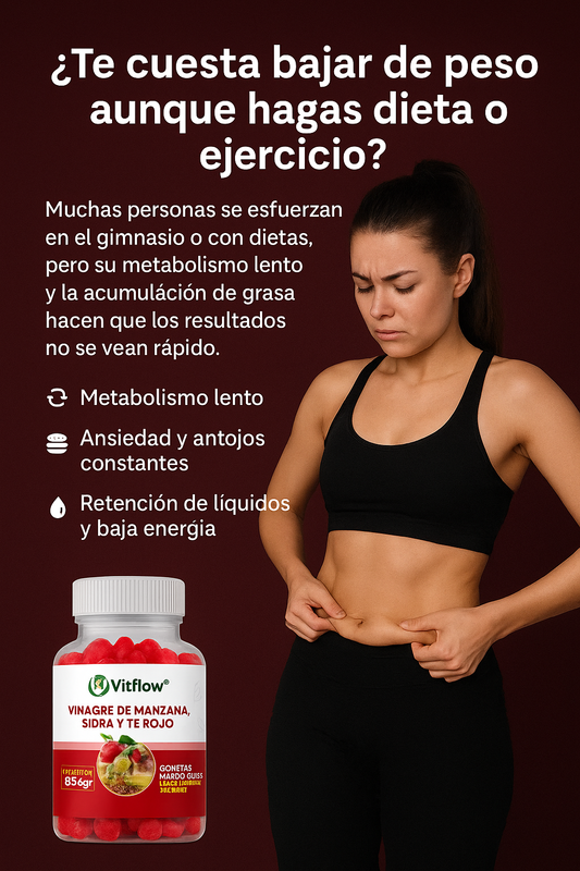 VitFlow™ - Gomitas de vinagre de Manzana.